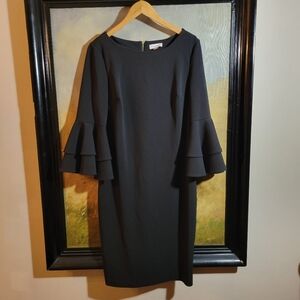Calvin Klein legant Black Ruffle Sleeve Dress